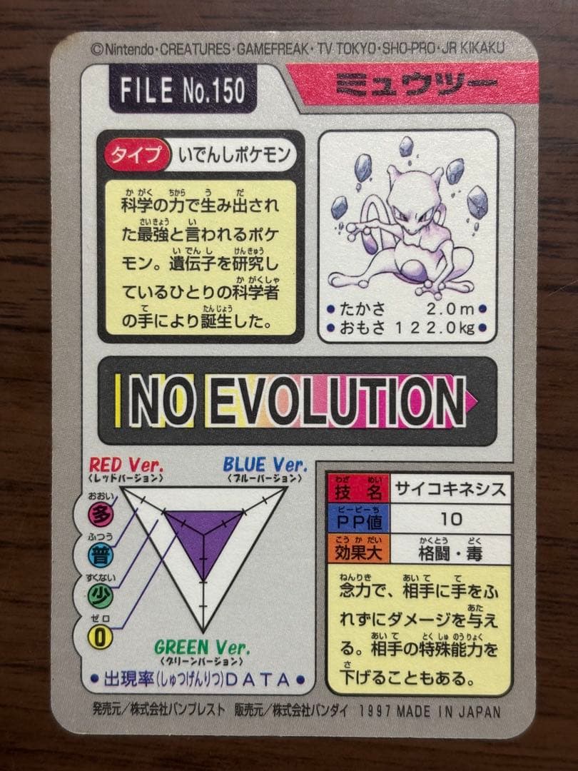 希少！ポケモンカード！カードダス！ミュウツー！初期！