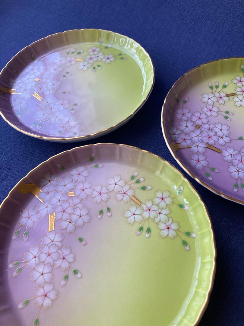 香蘭社 満開桜　金彩　桜絵　中皿 和食器 和皿