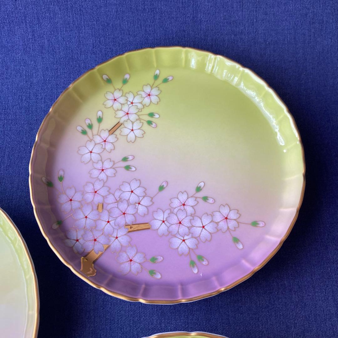 香蘭社 満開桜　金彩　桜絵　中皿 和食器 和皿