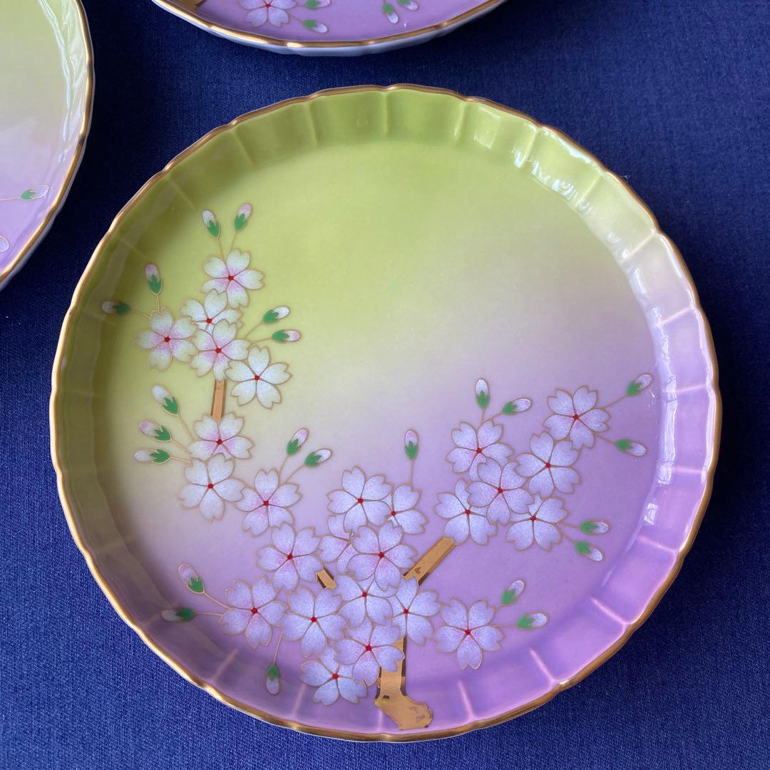 香蘭社 満開桜　金彩　桜絵　中皿 和食器 和皿