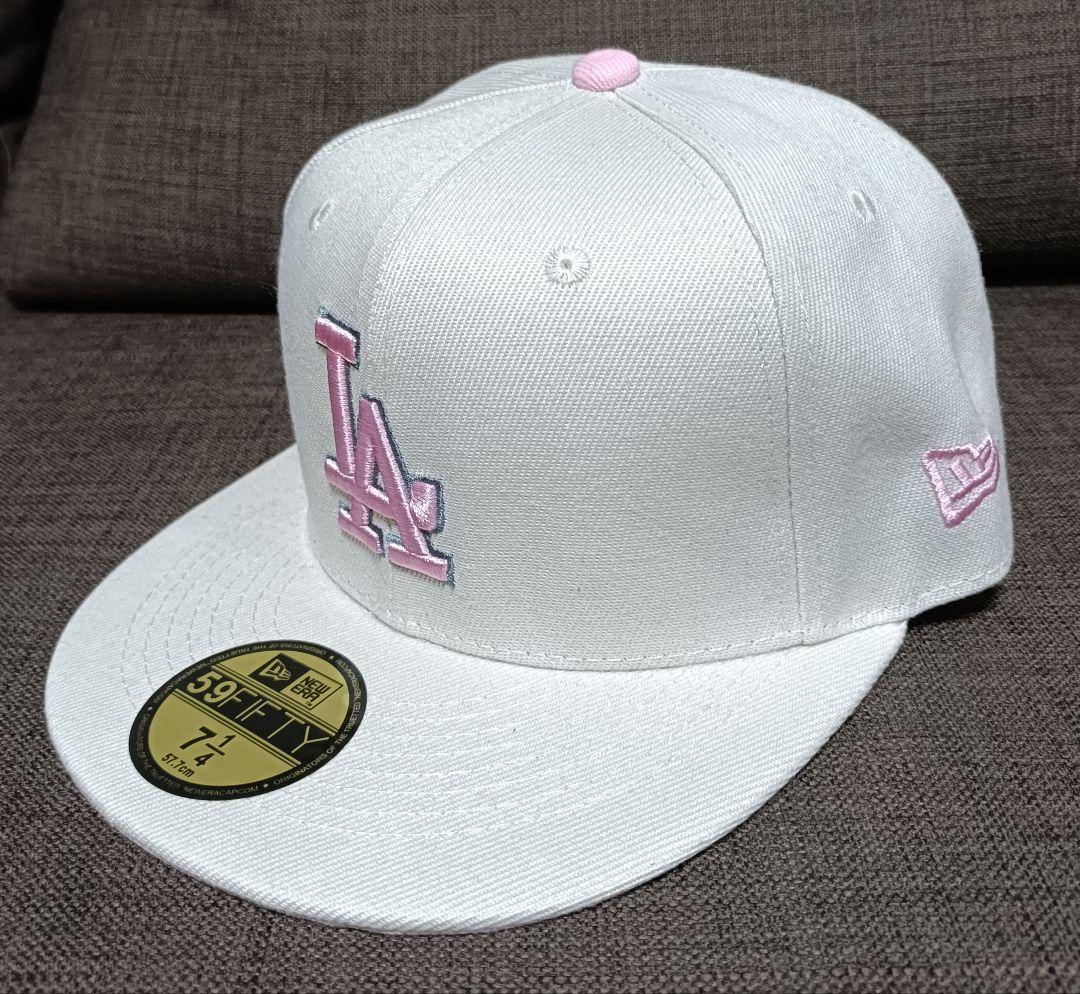 お*ち様 新品未使用 ホワイト ピンク New Era 59FIFTY 7 1/