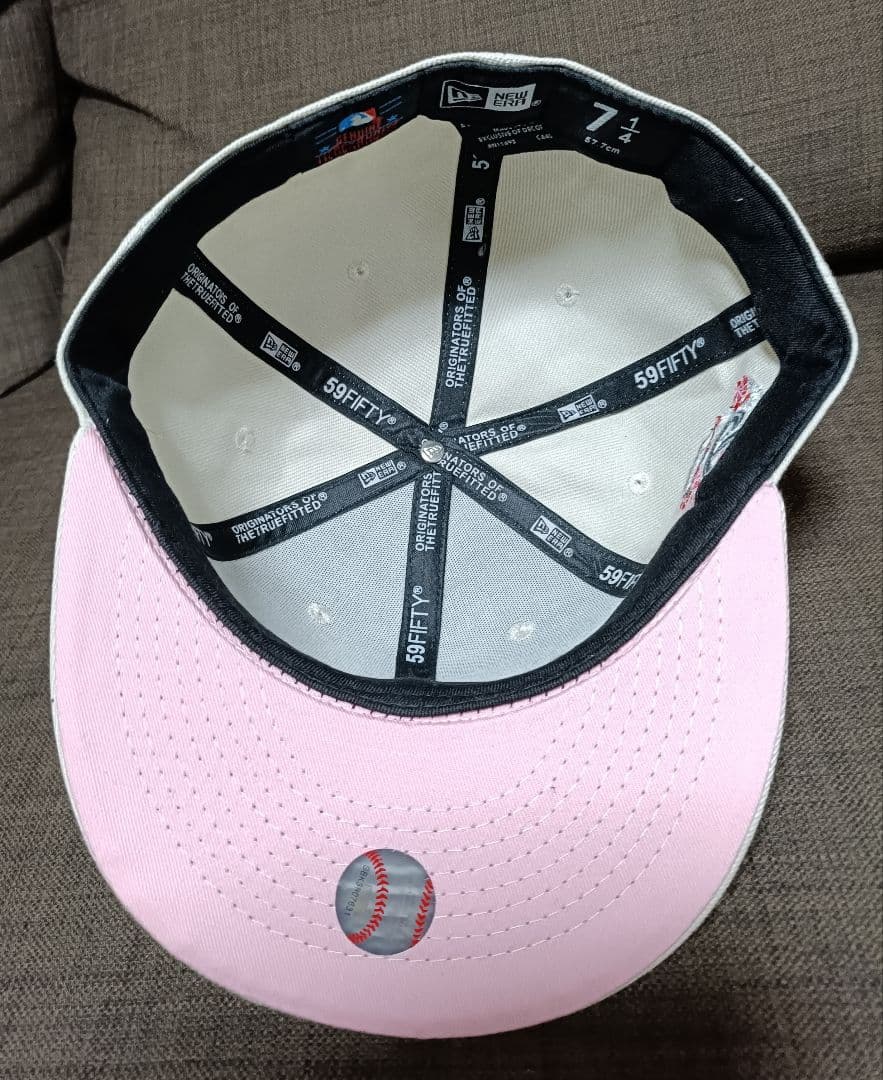 お*ち様 新品未使用 ホワイト ピンク New Era 59FIFTY 7 1/