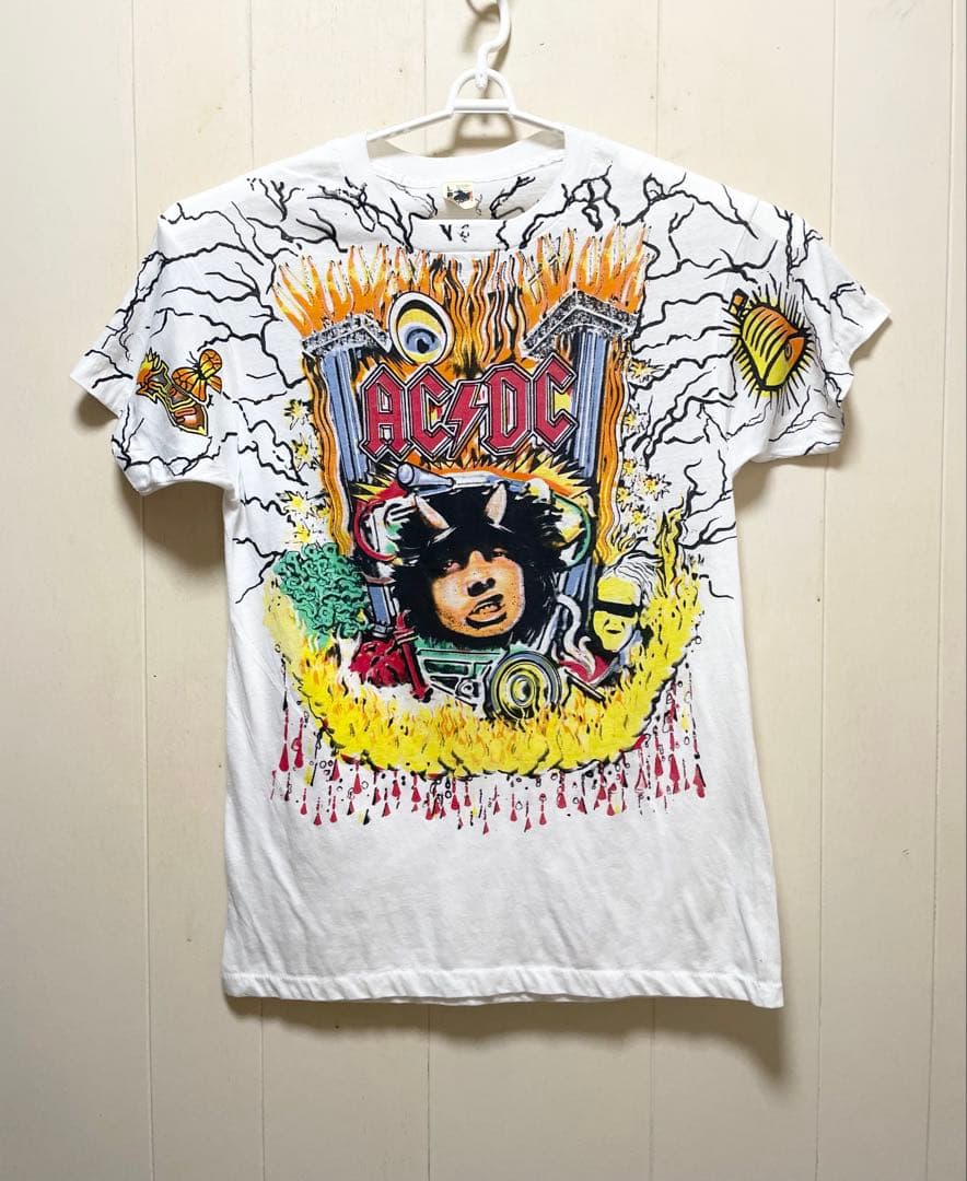 USA製AC/DCバンドTシャツLロックTミュージックT両面プリント