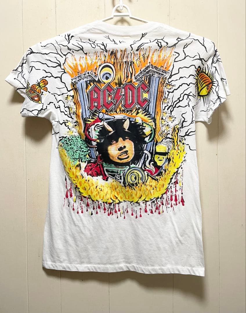 USA製AC/DCバンドTシャツLロックTミュージックT両面プリント
