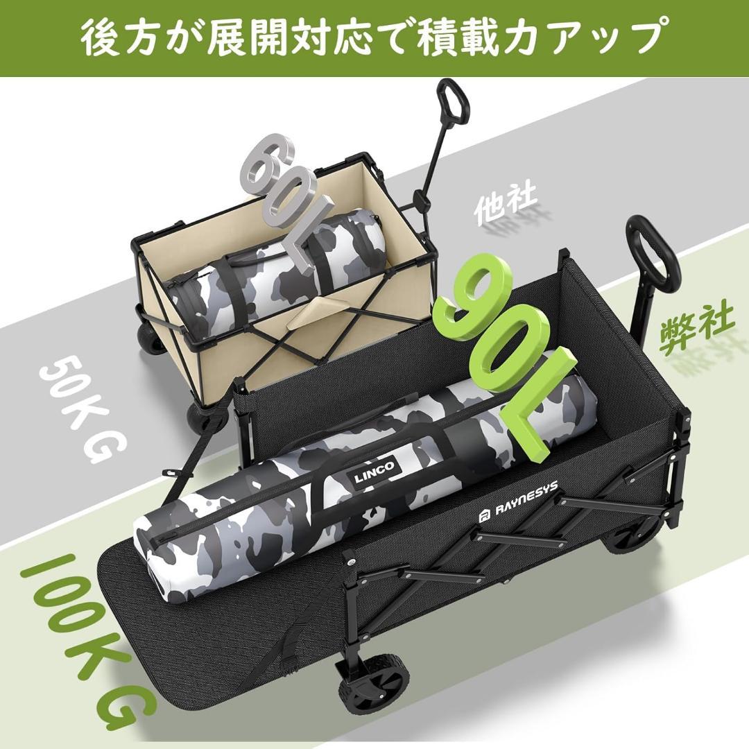 Raynesys キャリーワゴン 小型 容量65L-90L 耐荷重100kg 長