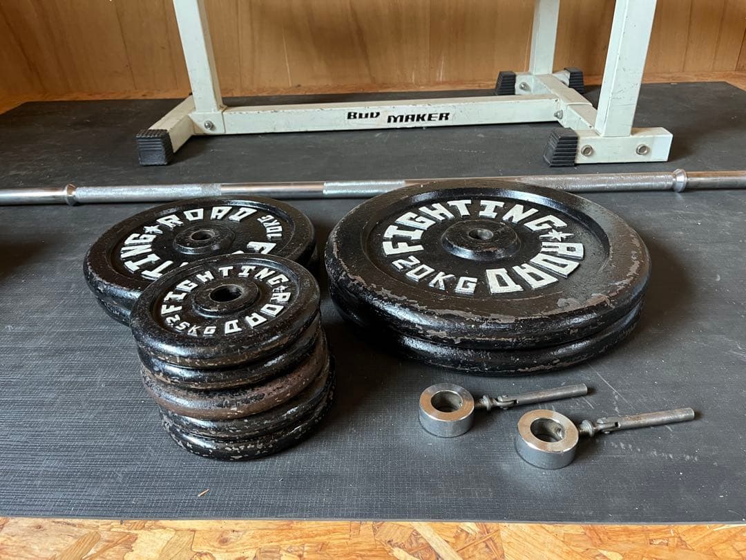 【引取希望】FIGHTING ROADウエイトプレート、ベンチセット　約75kg