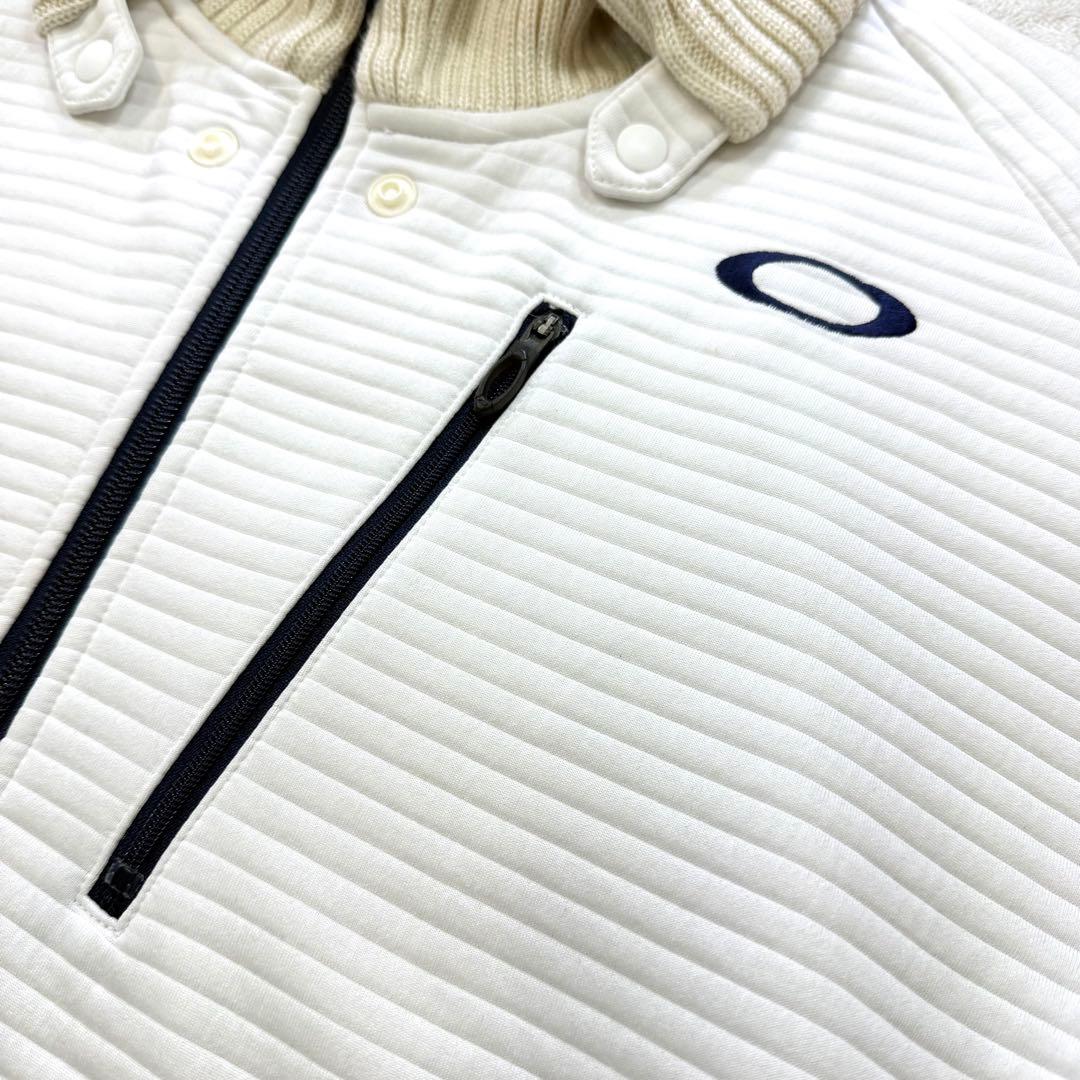OAKLEY 切替ニット ケーブル網 ウール混 ハイネックジャケット XL