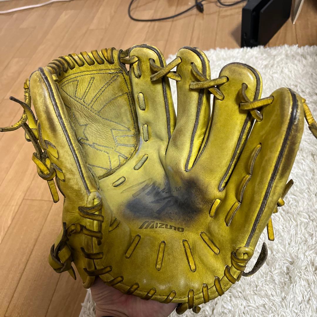 Mizuno イエロー 野球 グローブ 投手用 ピッチャー