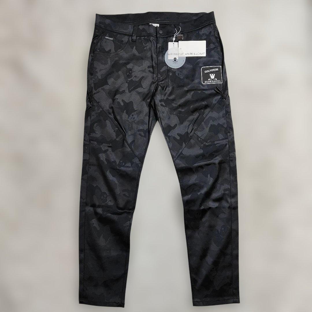 新品 MARK&LONA 52 黒 カモ柄 パンツ MLM-4A-AT31