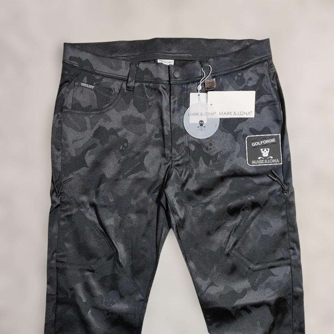新品 MARK&LONA 52 黒 カモ柄 パンツ MLM-4A-AT31