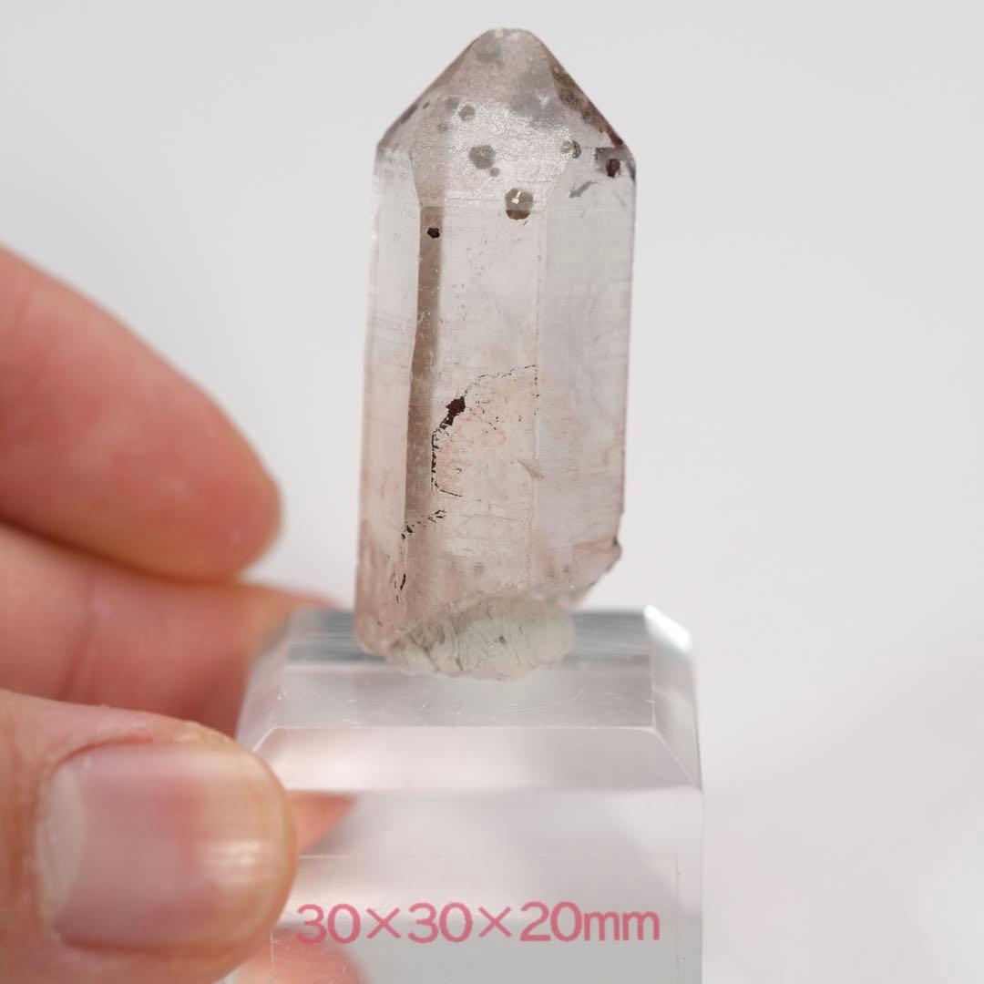 【立方体の結晶入り】【激レア】パイライトインクォーツ 40×17×16mm