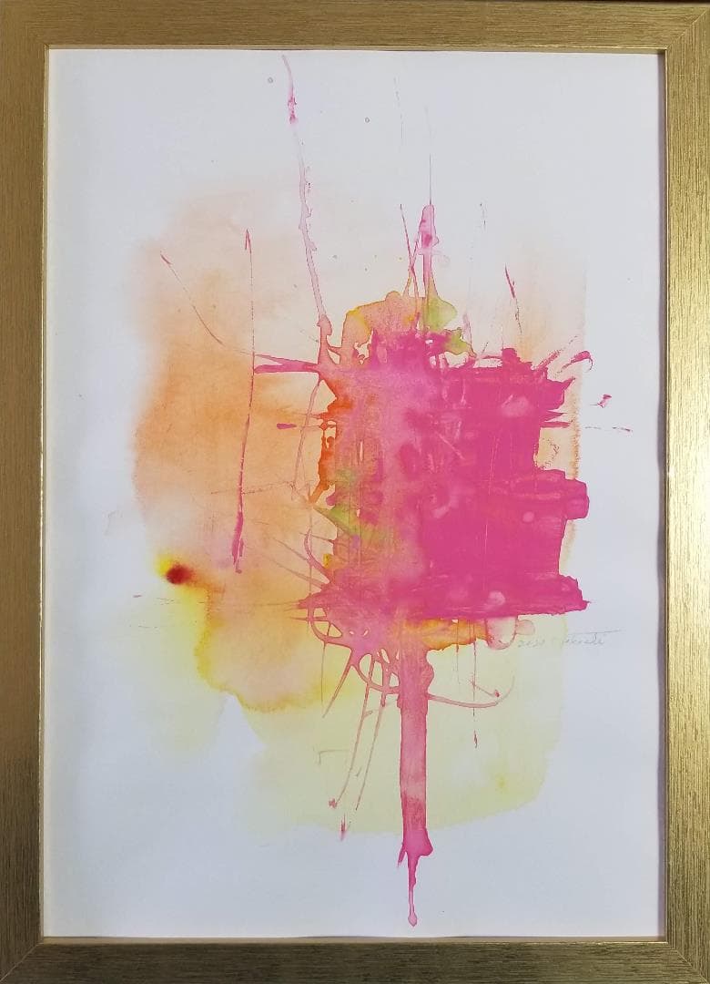 抽象画　絵画　カラー　モノクロ　インテリア　アート　A4サイズ