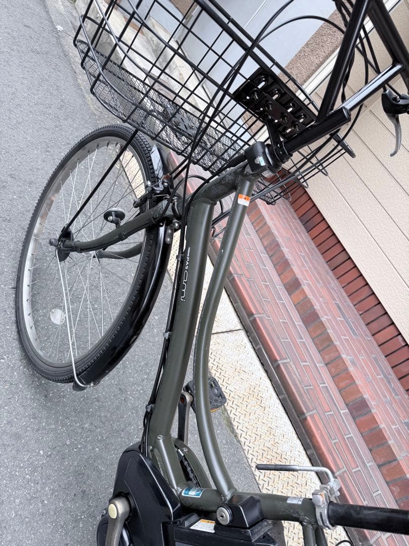子供乗せ　パナソニック　電動アシスト自転車 ダークグレー 前バスケット付き
