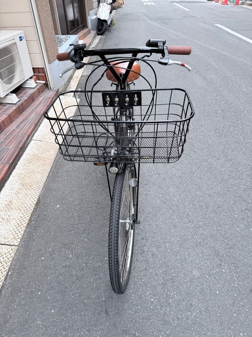 子供乗せ　パナソニック　電動アシスト自転車 ダークグレー 前バスケット付き