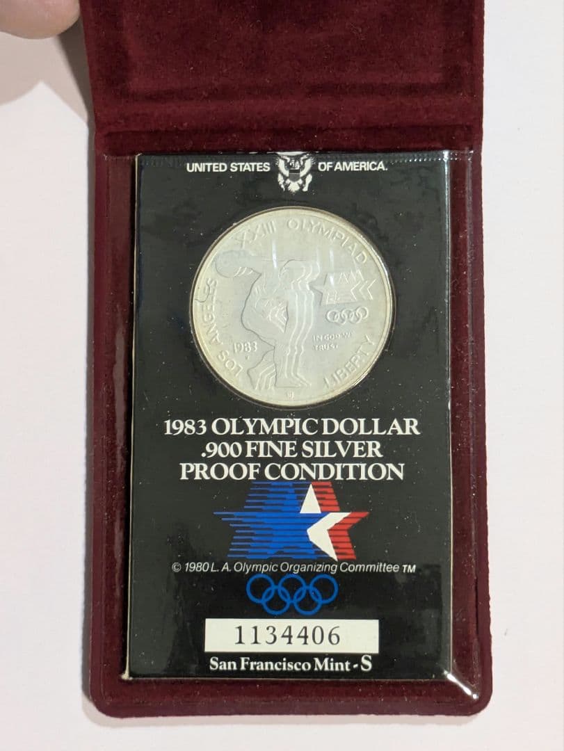 1983年 アメリカ ロサンゼルス オリンピック ファインシルバー プルーフ銀貨