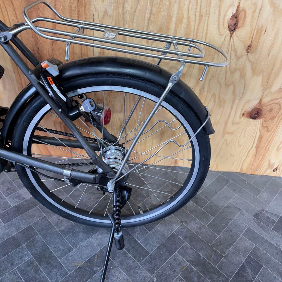 電動アシスト自転車 グレー フロントバスケット付き　バッテリー12.3ah