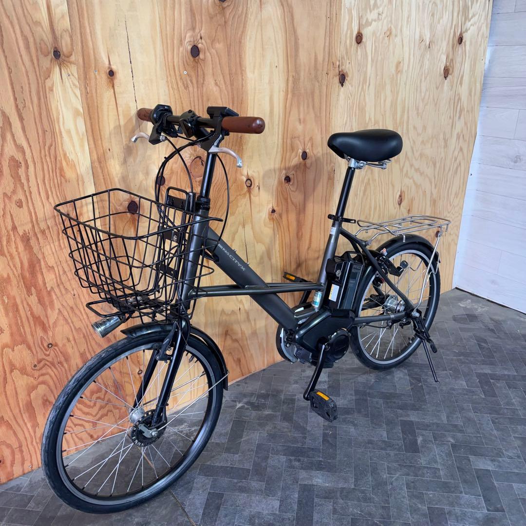 電動アシスト自転車 グレー フロントバスケット付き　バッテリー12.3ah