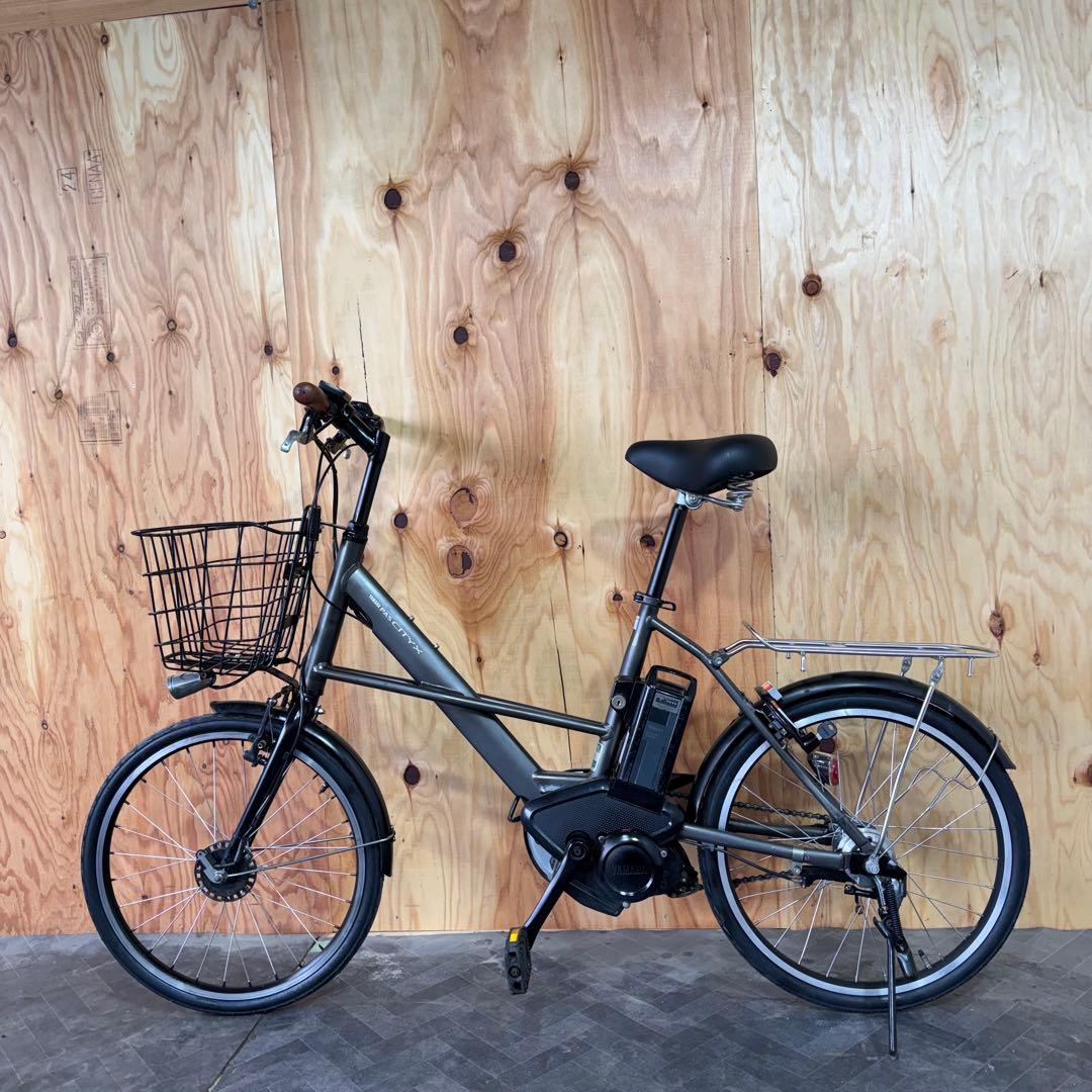 電動アシスト自転車 グレー フロントバスケット付き　バッテリー12.3ah