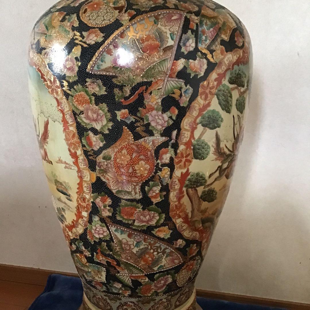 引き取り専用　薩摩焼 大花瓶　武士戦図