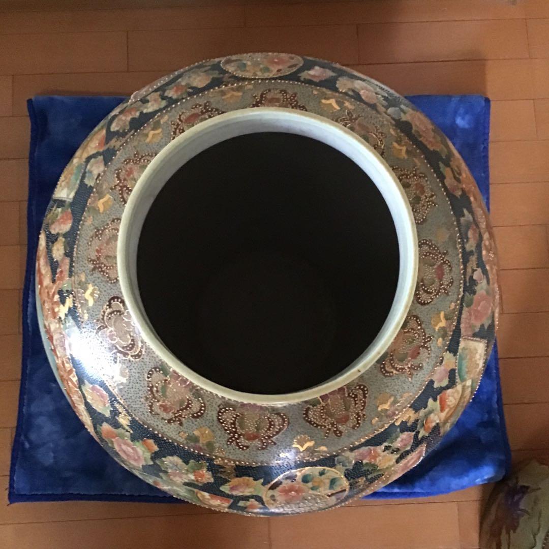 引き取り専用　薩摩焼 大花瓶　武士戦図