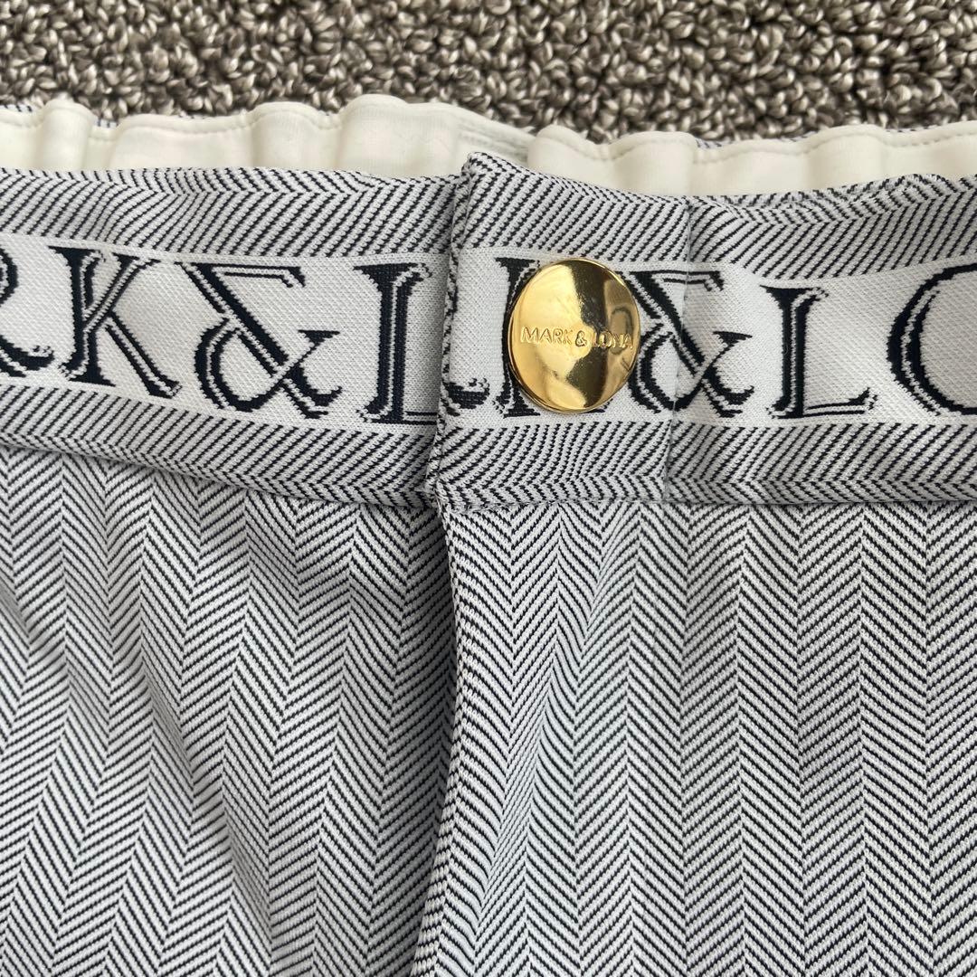 MARK&LONA ヘリンボーンパンツ グレー【美品】