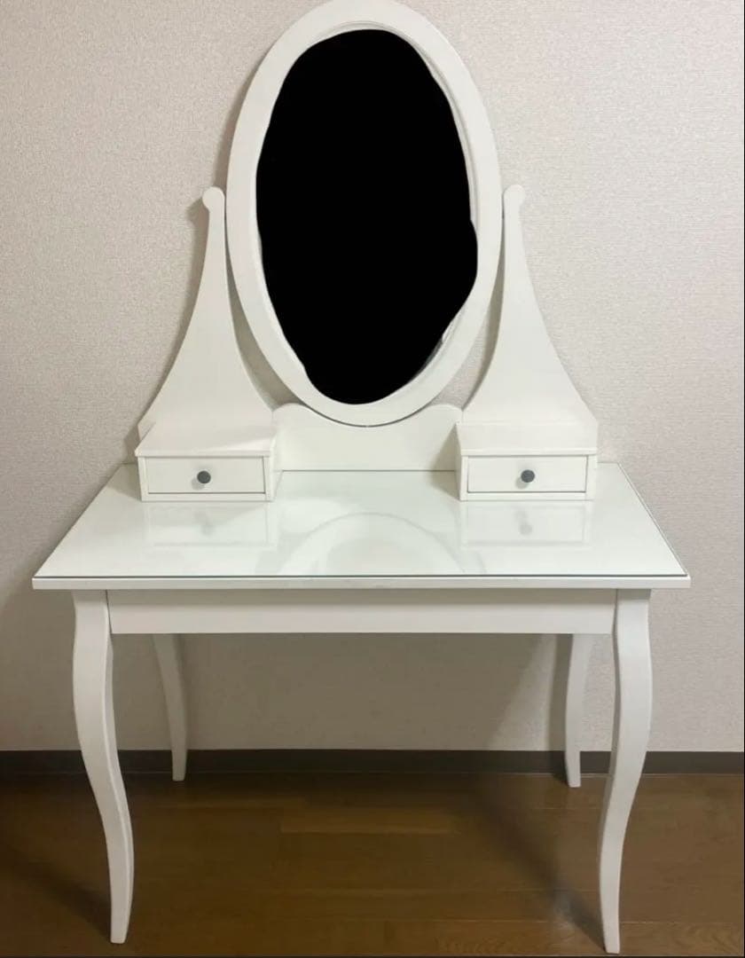 『たのメル便』ヘムネス　 IKEA ドレッサー　ミラー付き　ホワイト　鏡台
