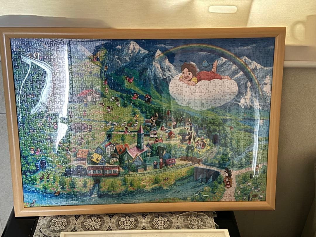 迫めろ ジグソーパズル 完成品　アルプスの少女ハイジ　額入り