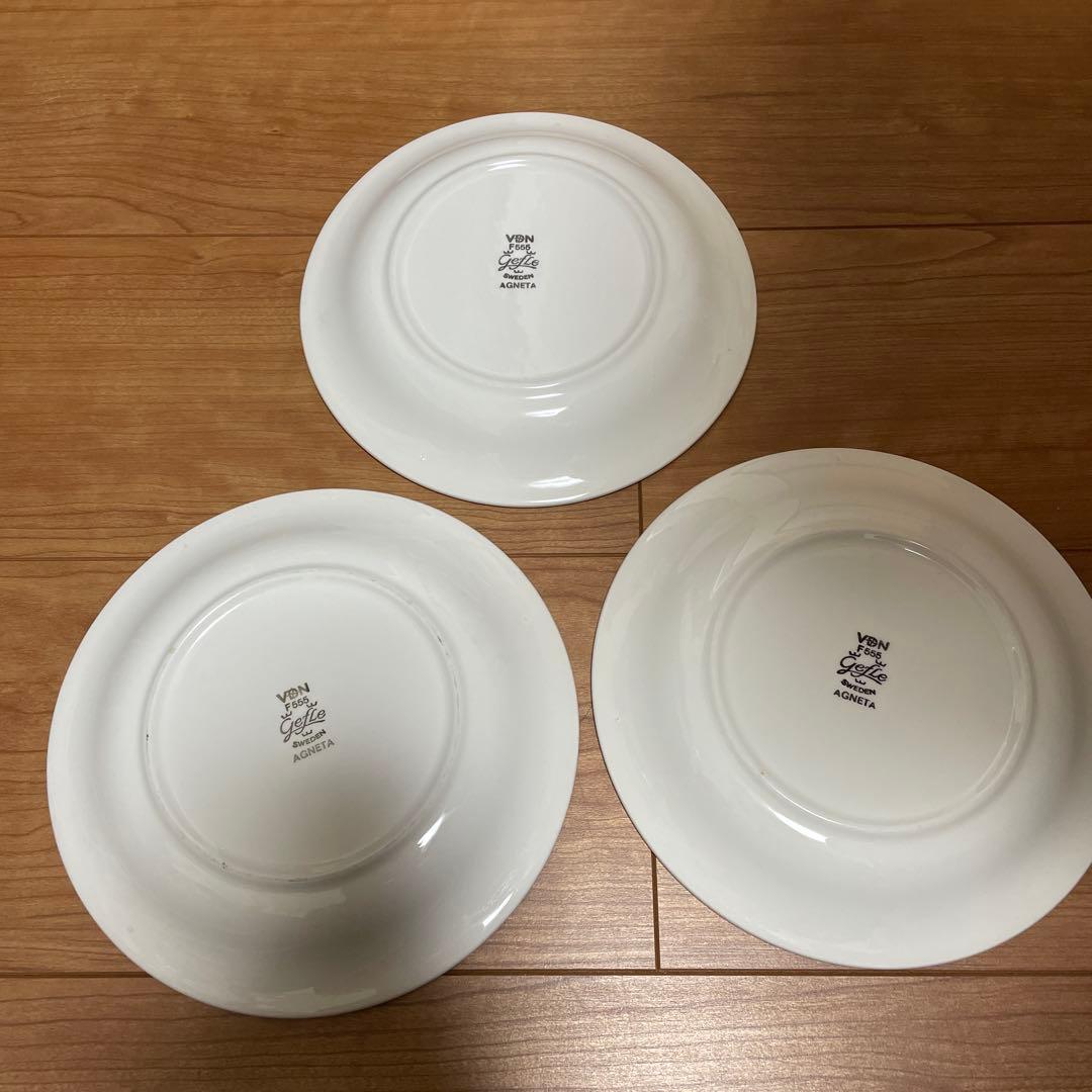 美品　Gefle/ゲフレ　アグネッタ　プレート19㎝ ウプサラエクビー 3枚