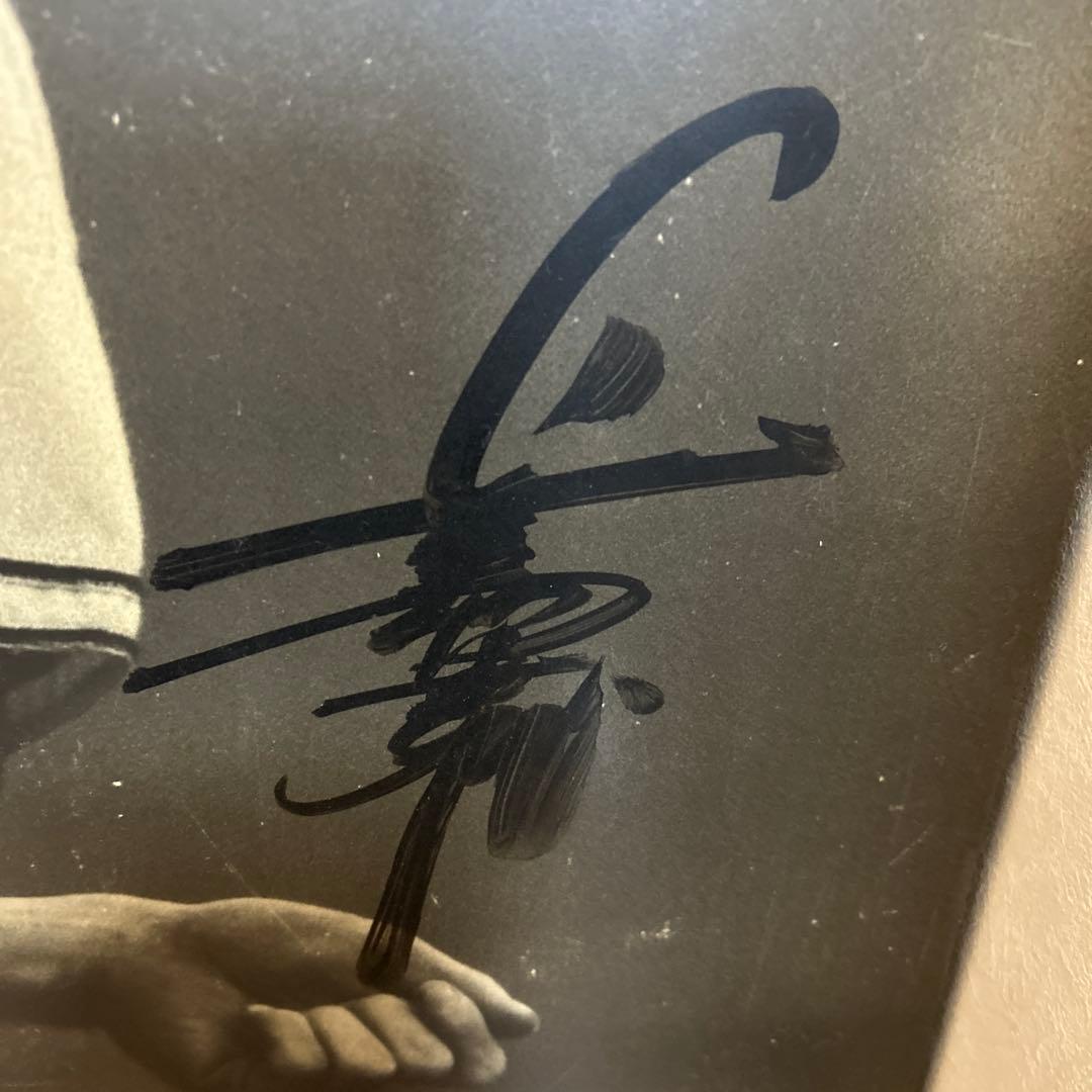 巨人軍長嶋茂雄氏新人時代頃直筆サイン入り写真パネル、ミスター３です。