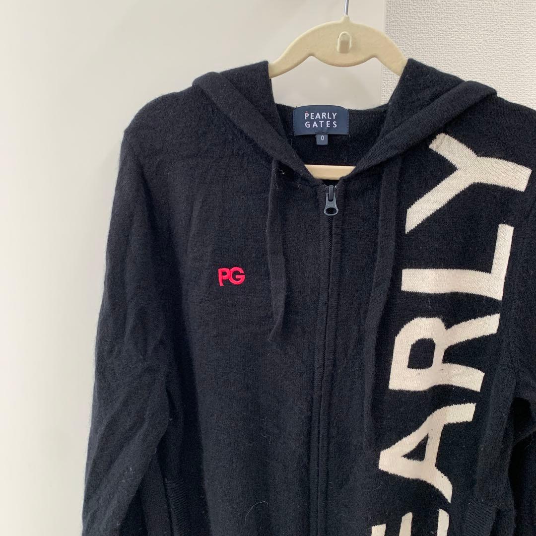 パーリーゲイツ　カシミヤ100%フーディージップカットソー