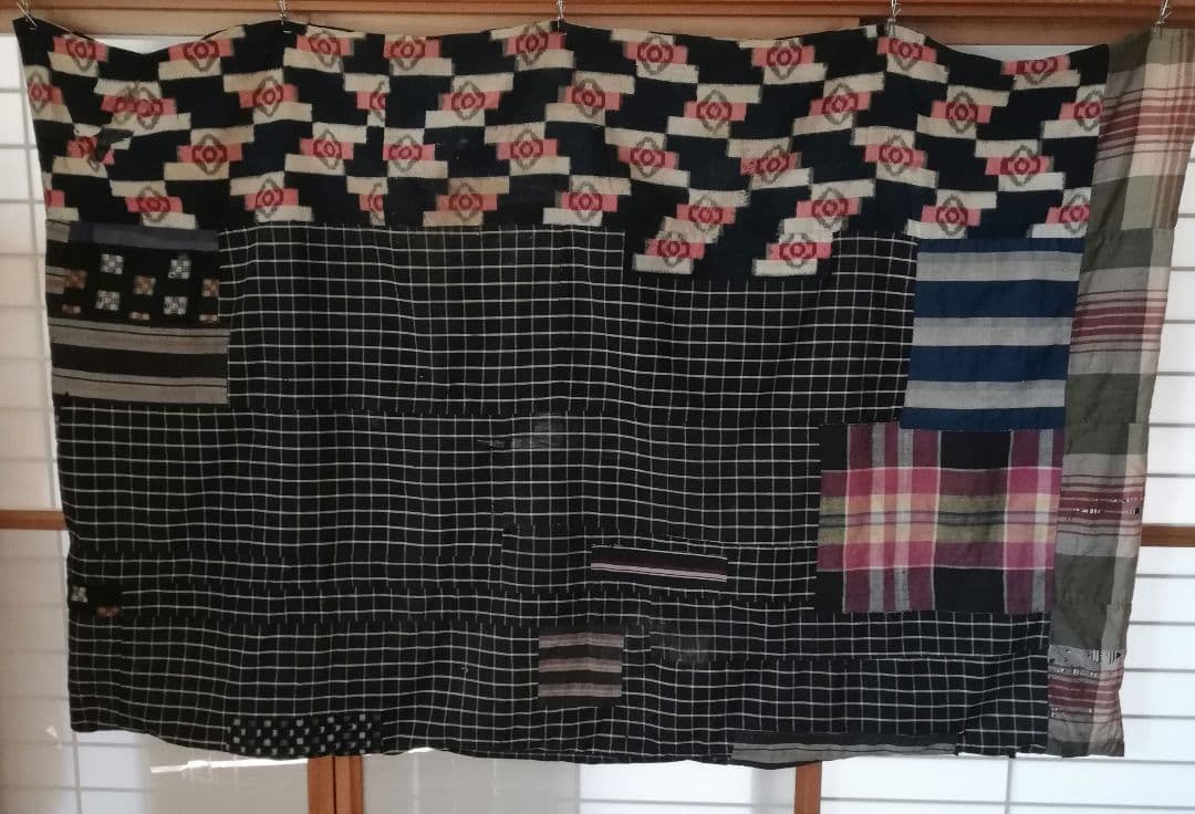 大判8幅　襤褸の布団袋　ボロ　つぎはぎ　japan vintage boro