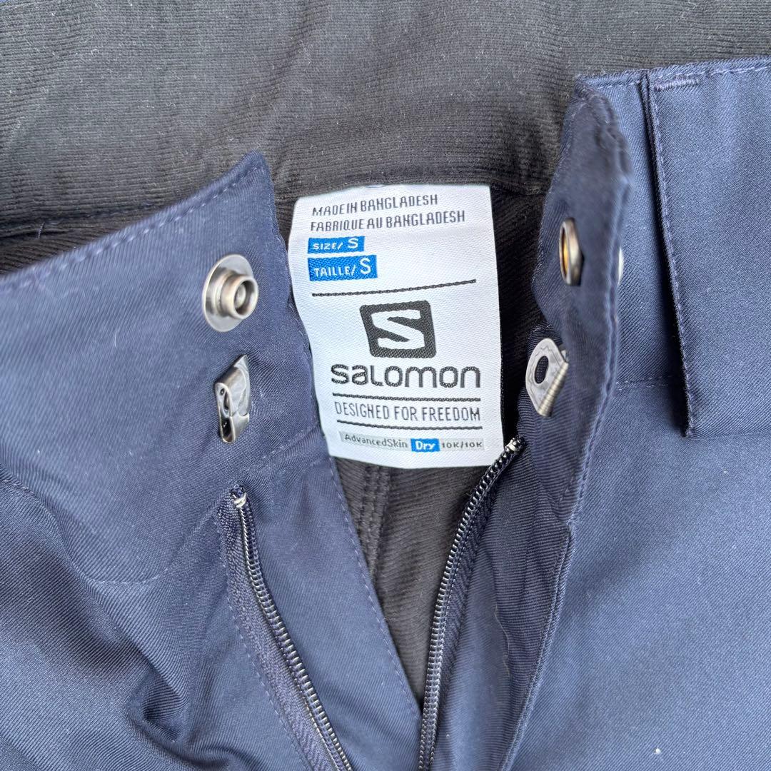 SALOMON スノーボードウェア パンツ 防水 スキー ネイビー シェルパンツ