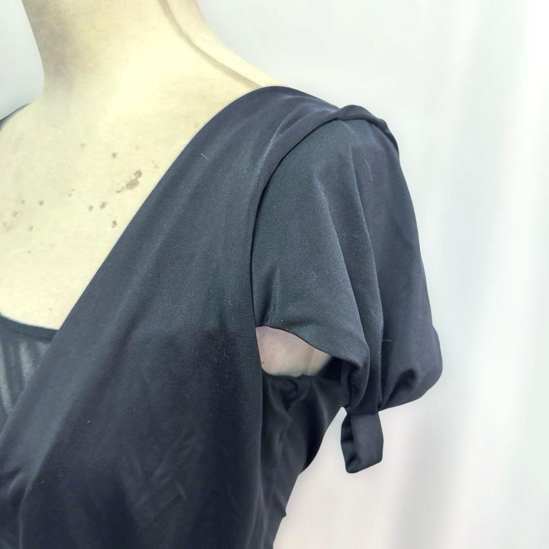 Y5468★美品【ESPEN SALBERG】M★黒/半袖/トップス★社交ダンス