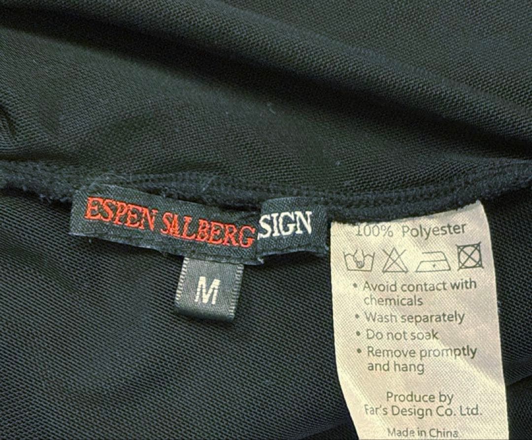 Y5468★美品【ESPEN SALBERG】M★黒/半袖/トップス★社交ダンス