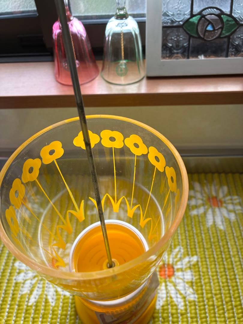 【最終値下】未使用　昭和レトロポップ　花柄箸立て　TOWAトーワ　当時物　レトロ