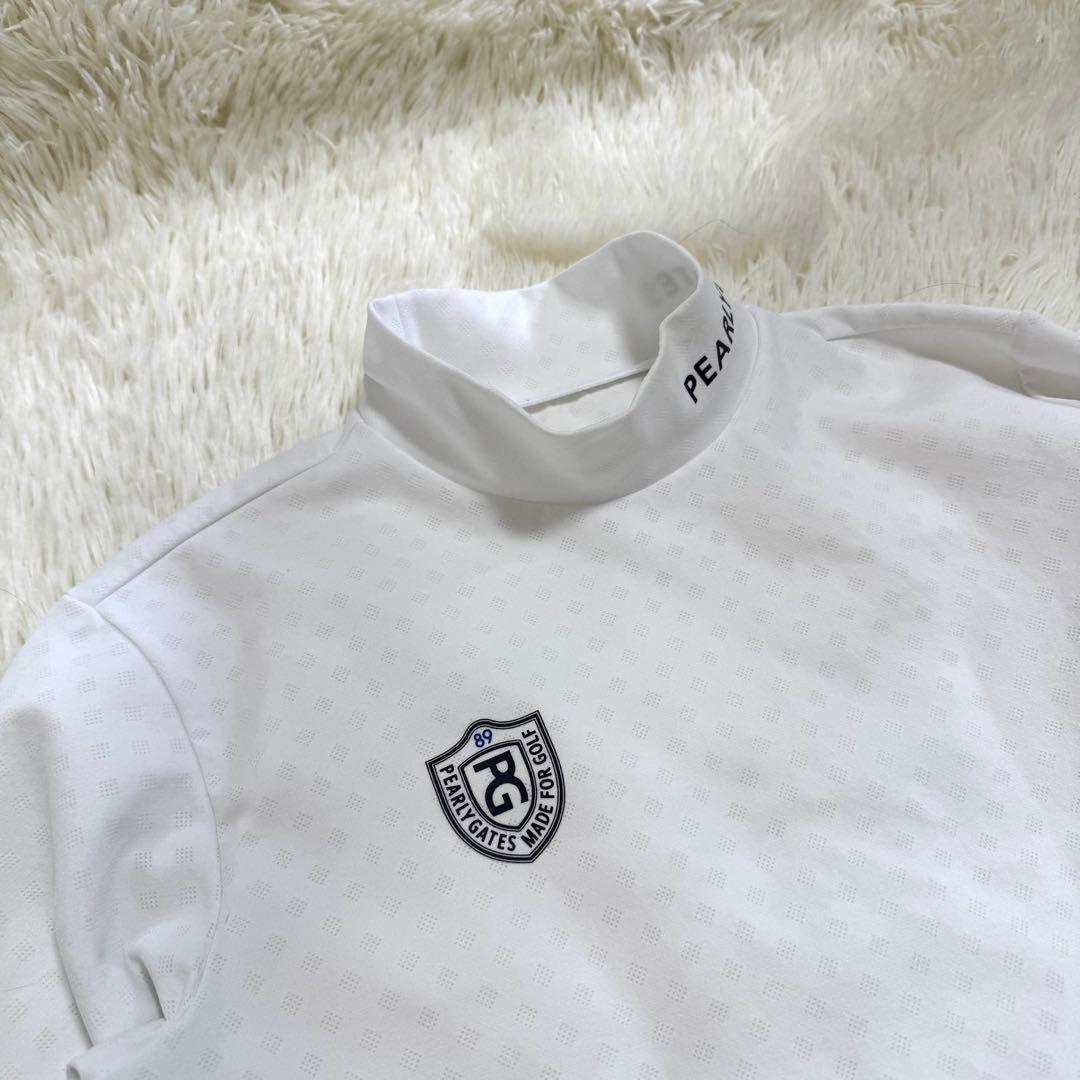 【極美品】パーリーゲイツ　ロゴ　長袖　ハイネック　シャツ　XL ホワイト