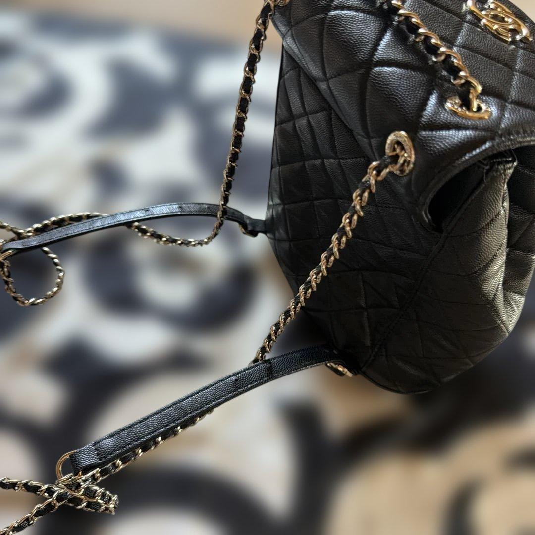 Chanel 黒 キルティング リュックミニバッグ