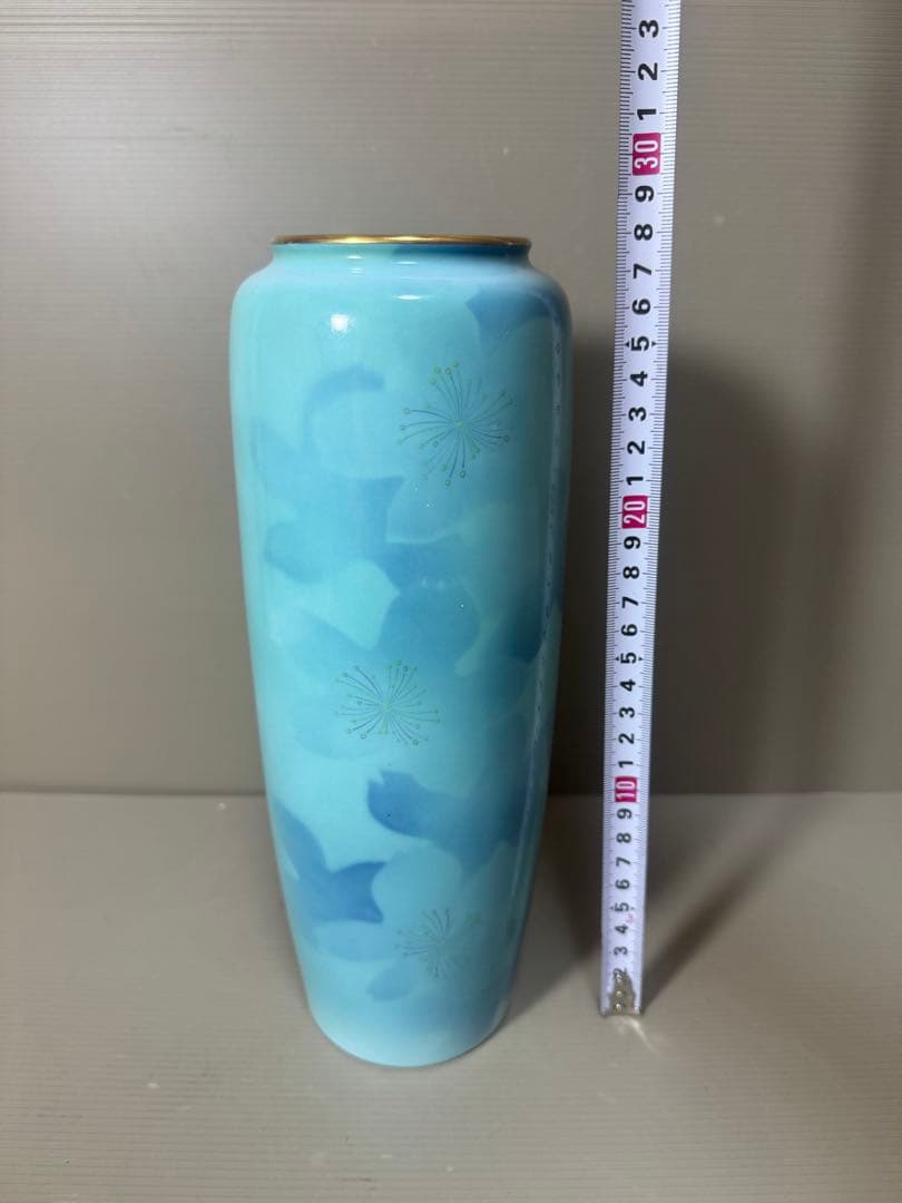2154 深川製磁　彩色磁絵　花瓶　金彩