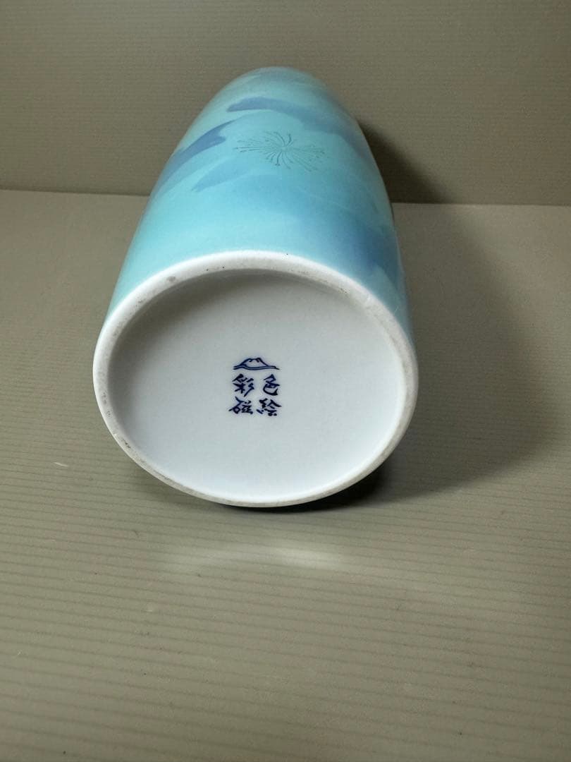 2154 深川製磁　彩色磁絵　花瓶　金彩