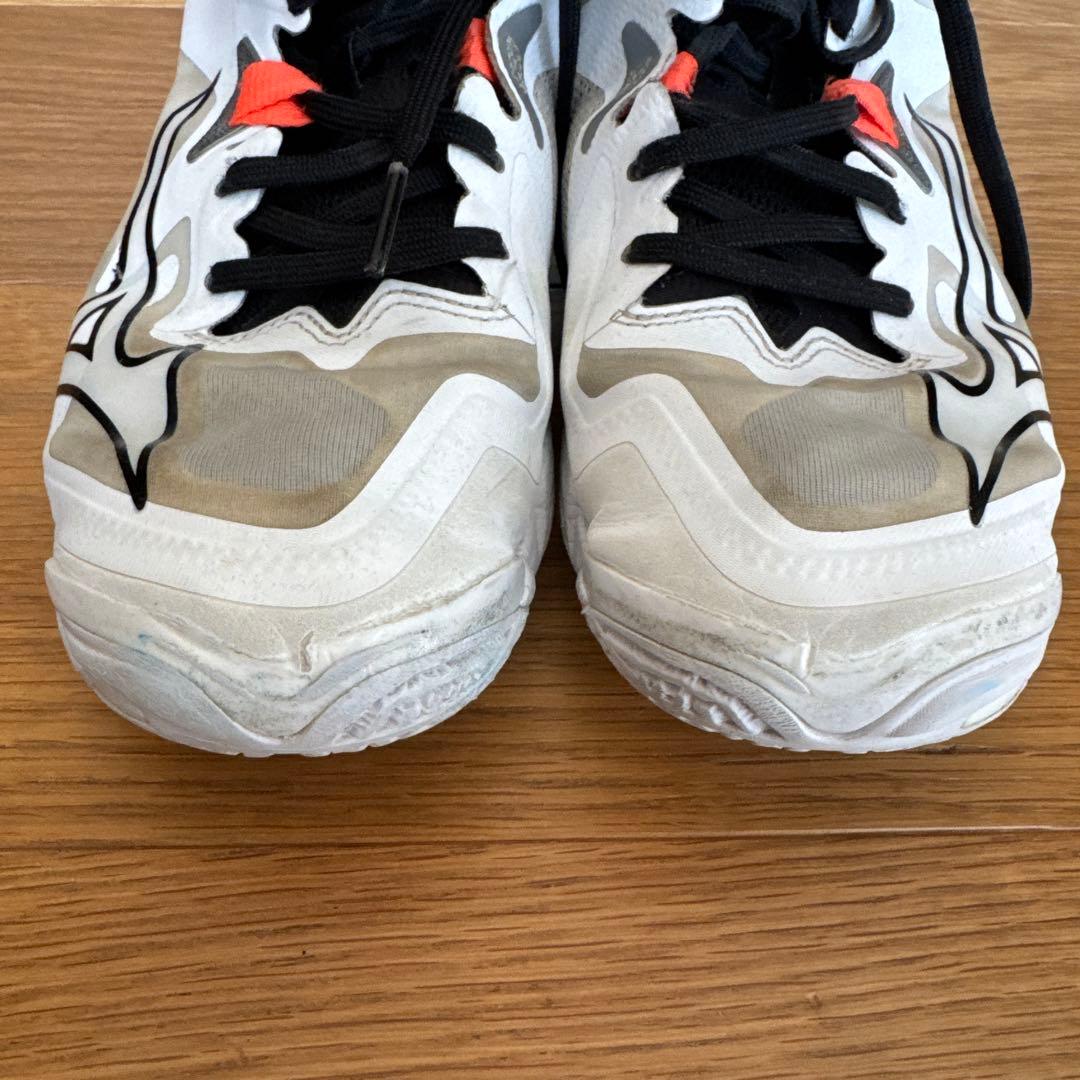 Mizuno バレーボールシューズ ホワイト/ブラック/オレンジ　25cm