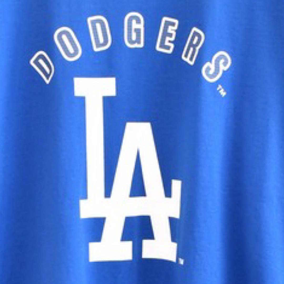LAドジャース Mサイズ ロンTシャツ ブルー DODGERS ビッグロゴ