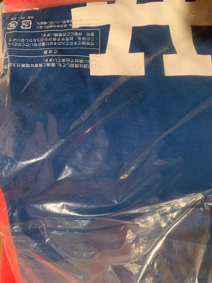 LAドジャース Mサイズ ロンTシャツ ブルー DODGERS ビッグロゴ