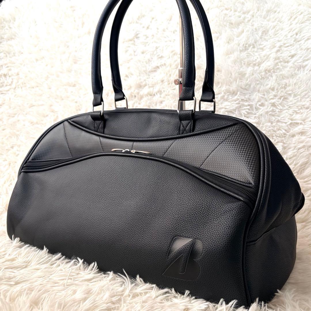 【極美品】ブリヂストンゴルフ ボストンバッグ 2層式 シューズ収納付 ブラック