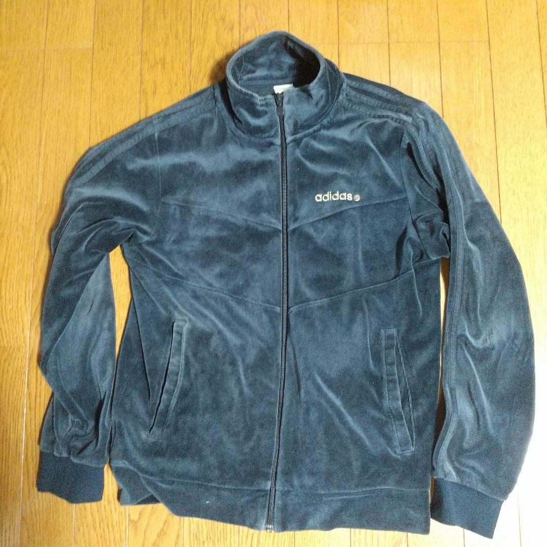 adidas ブラック ベロア ジャージ上下セット