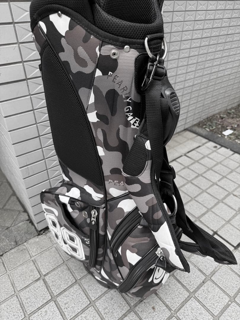 PEARLY GATES 迷彩キャディバッグ 89 白黒　モノトーン