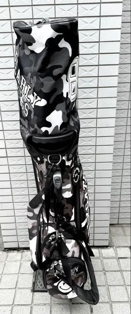 PEARLY GATES 迷彩キャディバッグ 89 白黒　モノトーン
