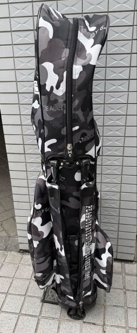 PEARLY GATES 迷彩キャディバッグ 89 白黒　モノトーン