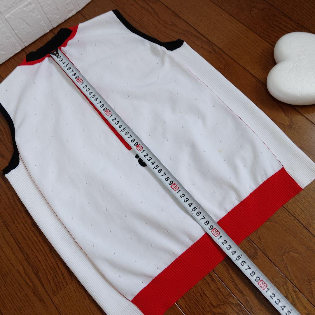 archivio golfノースリーブベスト レディースサイズ　M（38）白/赤