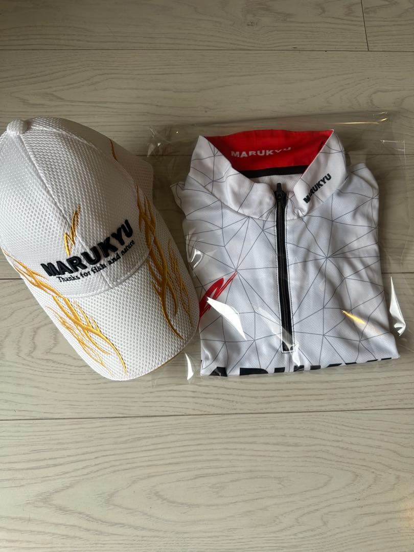 マルキユー(MARUKYU) ジップアップシャツ02 半袖M キャップとセット