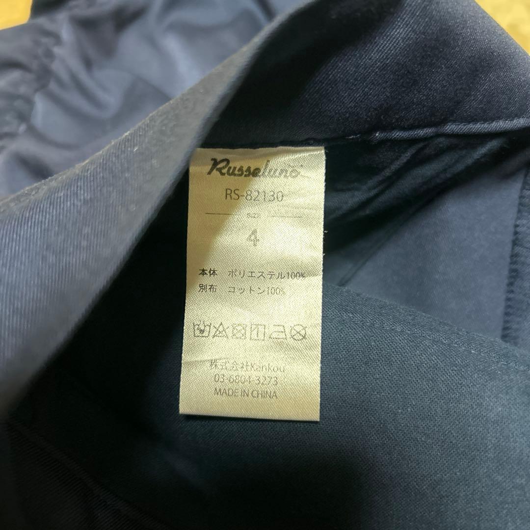 Russeluno ラッセルノ ゴルフパンツ ビッグロゴ 裾ジップ M ネイビー